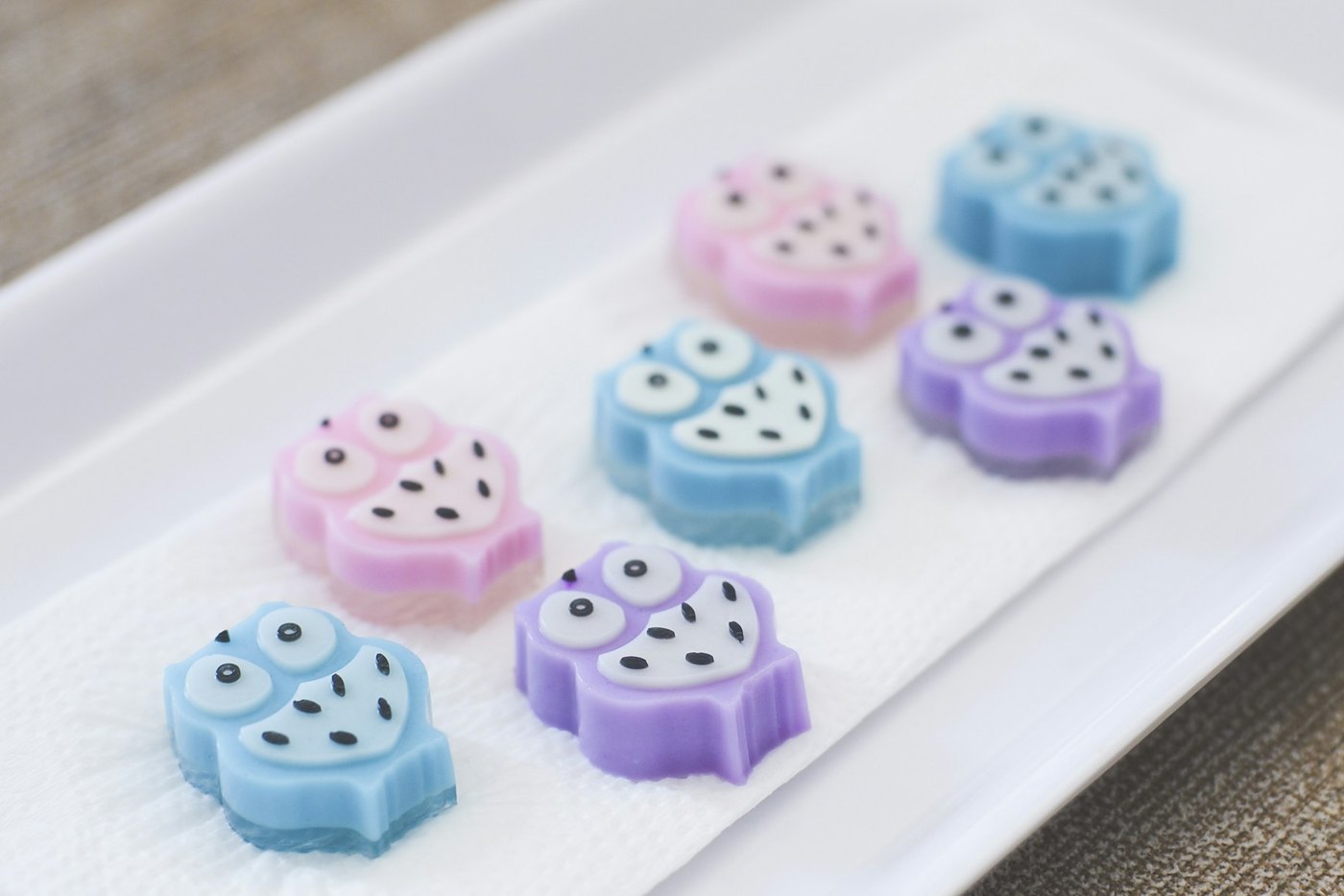 Soap bars in floral silicone moulds